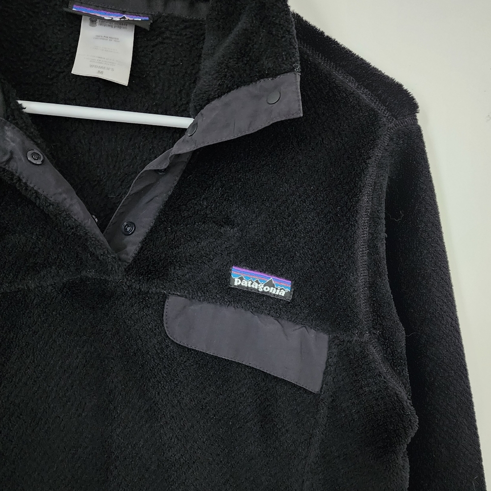 Patagonia Snap-T Black Fleece Jacket Pullover Women's Medium Outdoors Hiking - Picture 4 of 7